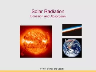 Solar Radiation Emission and Absorption