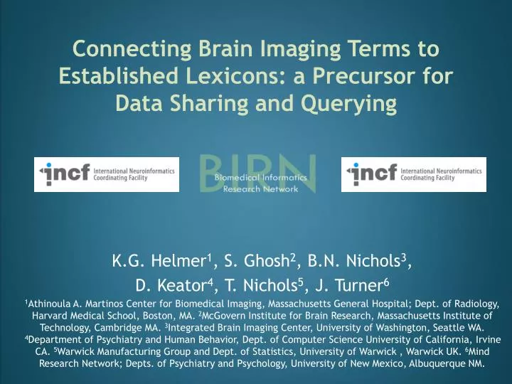 connecting brain imaging terms to established lexicons a precursor for data sharing and querying