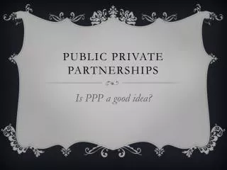 public private partnerships