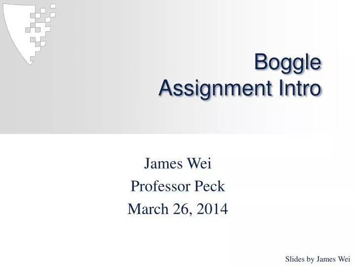 boggle assignment intro
