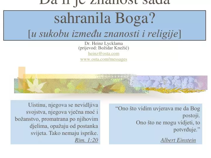 da li je znanost sada sahranila boga u sukobu izme u znanosti i religije