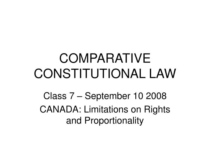 comparative constitutional law