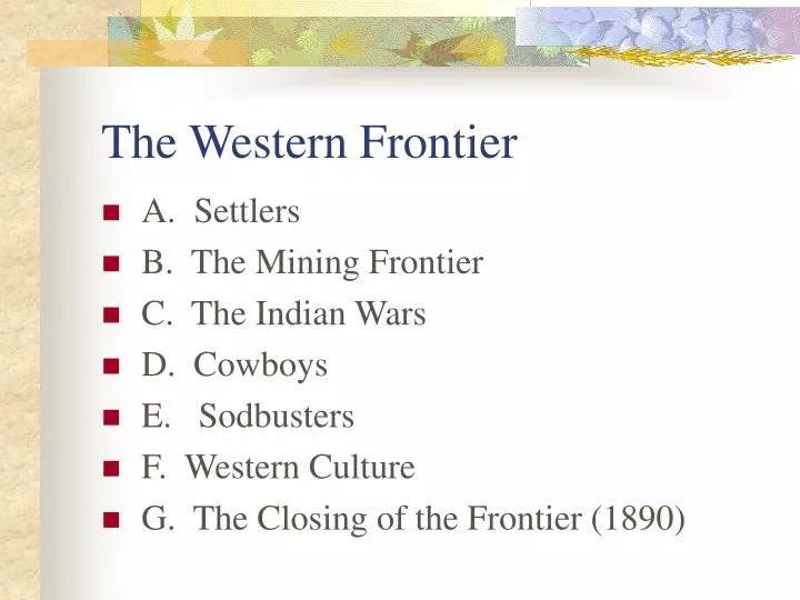 the western frontier