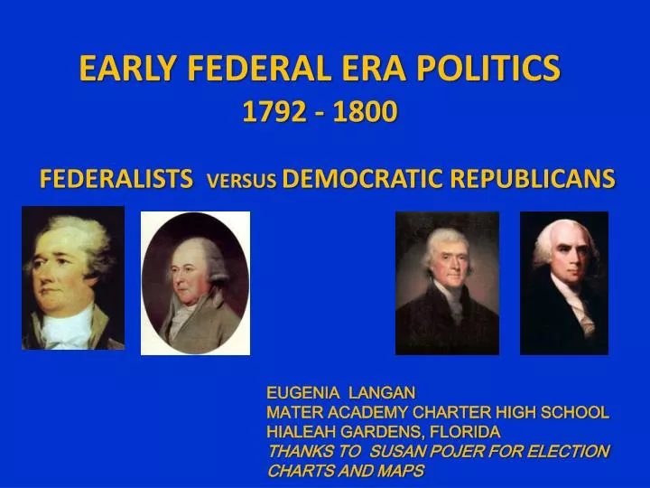 early federal era politics 1792 1800