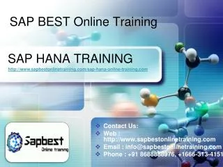 SAP HANA Online Training India Hyderabad | SAP HANA Project