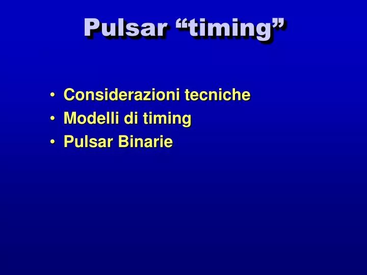 pulsar timing