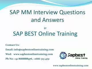 SAP MM Online Training India Hyderabad | SAP MM Project Supp