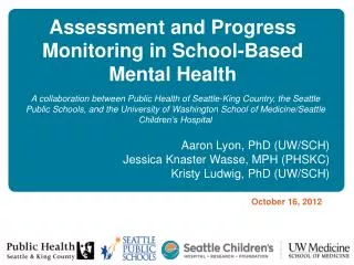 Assessment and Progress Monitoring in School-Based Mental Health