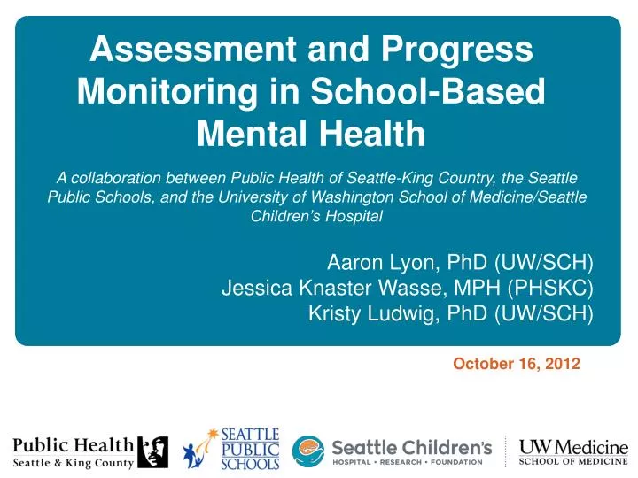 assessment and progress monitoring in school based mental health