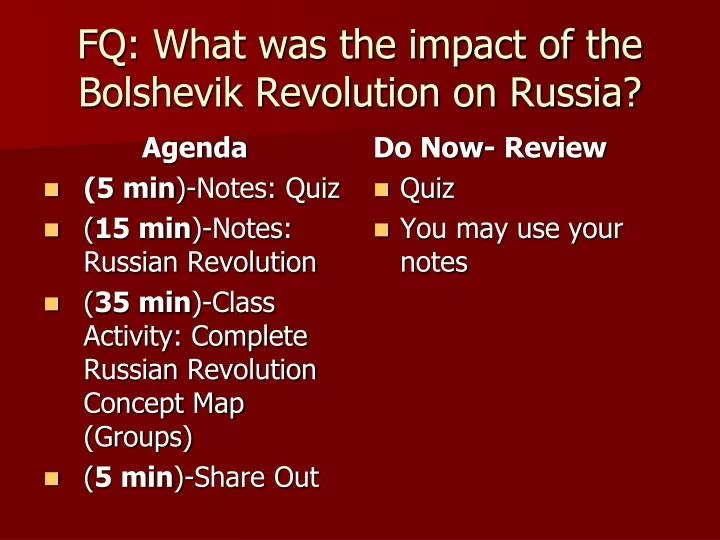 fq what was the impact of the bolshevik revolution on russia