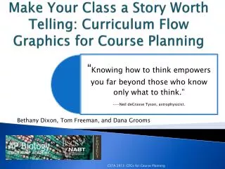 Make Your Class a Story Worth Telling: Curriculum Flow Graphics for Course Planning