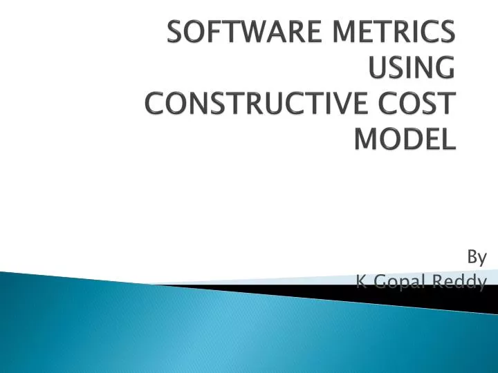 software metrics using constructive cost model