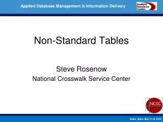 Non-Standard Tables