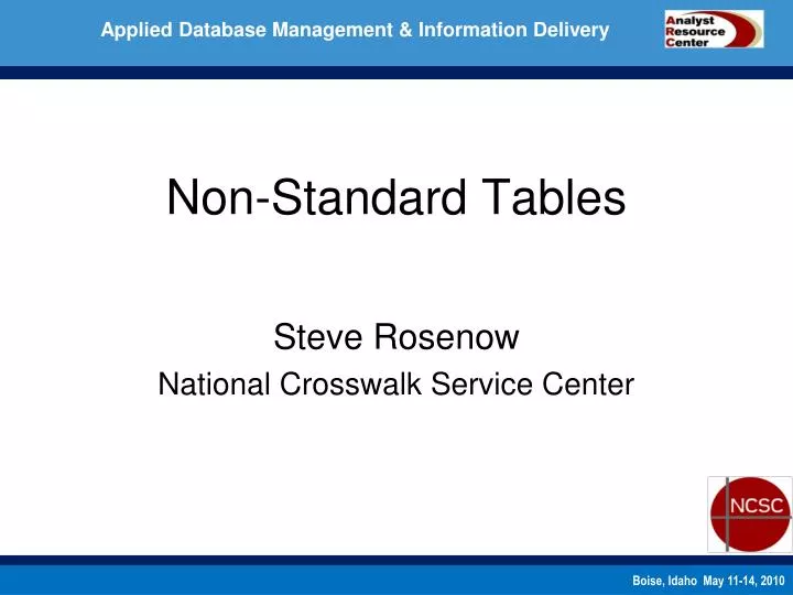 non standard tables