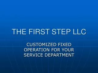 THE FIRST STEP LLC