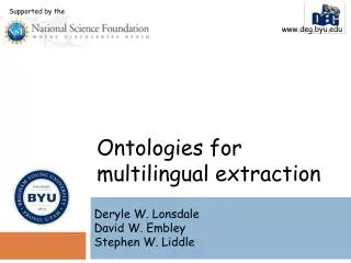 Ontologies for multilingual extraction