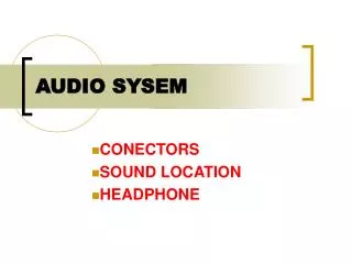 audio sysem