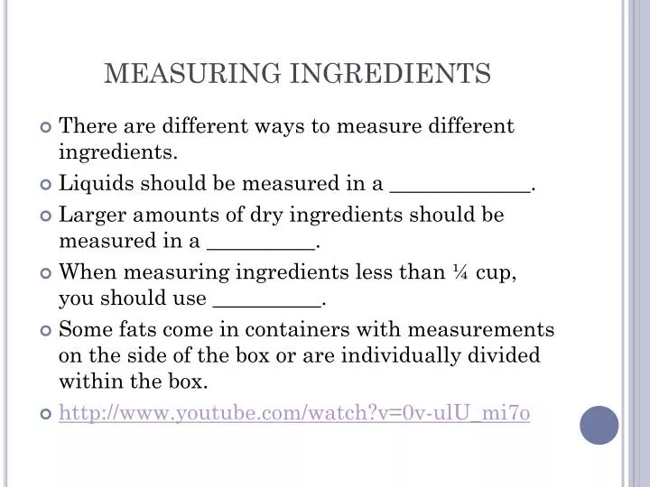 measuring ingredients