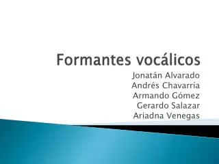 formantes voc licos