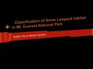 Classification of Snow Leopard habitat in Mt. Everest National Park