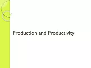 Production and Productivity