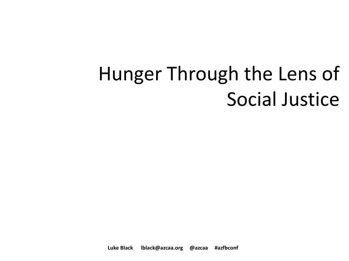 hunger through the lens of social justice