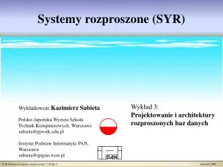 systemy rozproszone syr