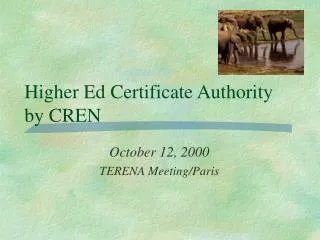 higher ed certificate authority by cren