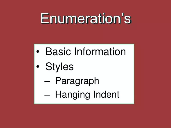 enumeration s
