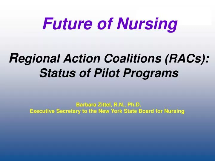 r egional action coalitions racs status of pilot programs