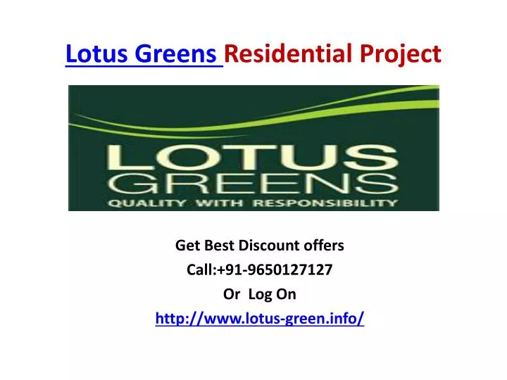 lotus greens residential project