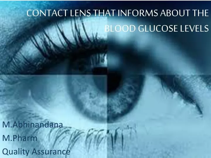 contact lens that informs about the blood glucose levels