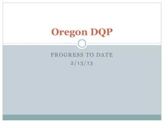 Oregon DQP