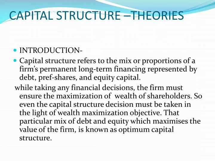 capital structure theories
