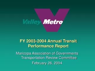 FY 2003-2004 Annual Transit Performance Report