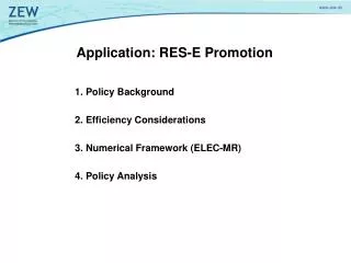 Application: RES-E Promotion