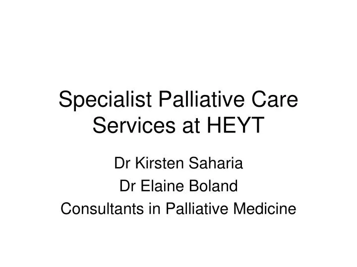 specialist palliative care services at heyt