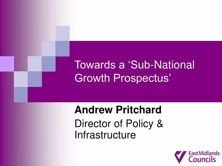 towards a sub national growth prospectus