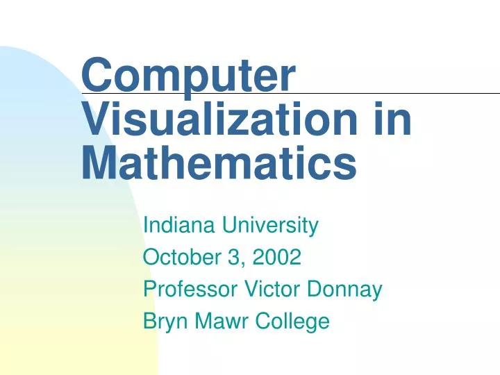 computer visualization in mathematics