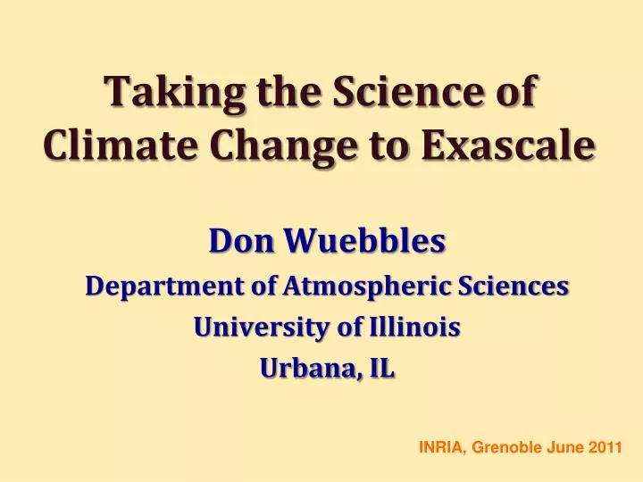 taking the science of climate change to exascale