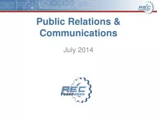 Public Relations &amp; Communications
