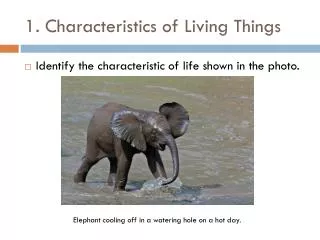 1. Characteristics of Living Things