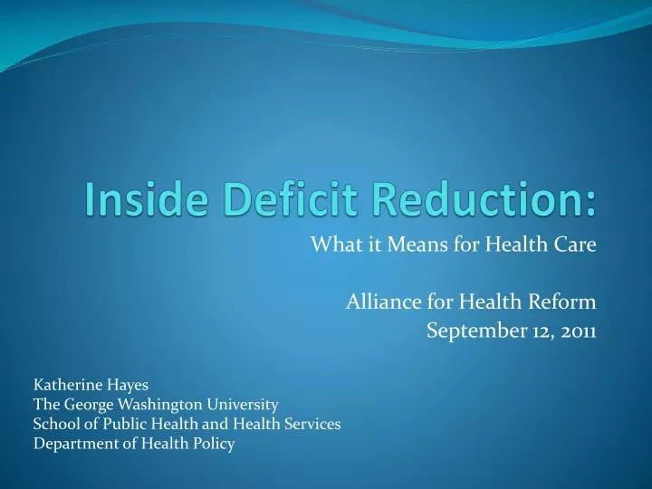 inside deficit reduction