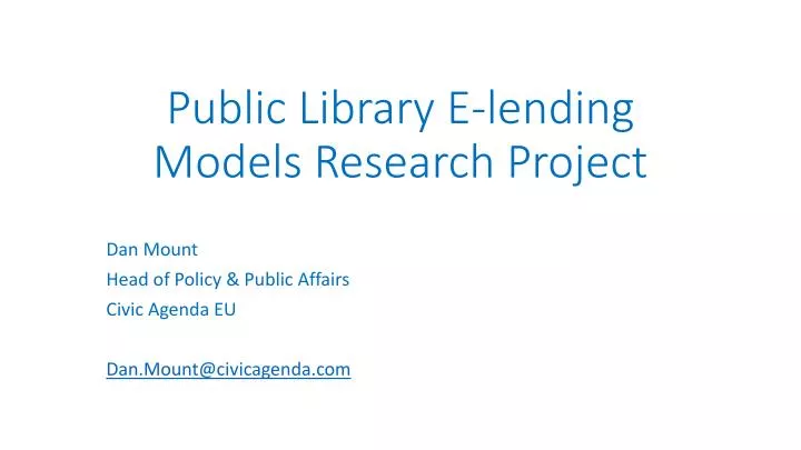 public library e lending models research project