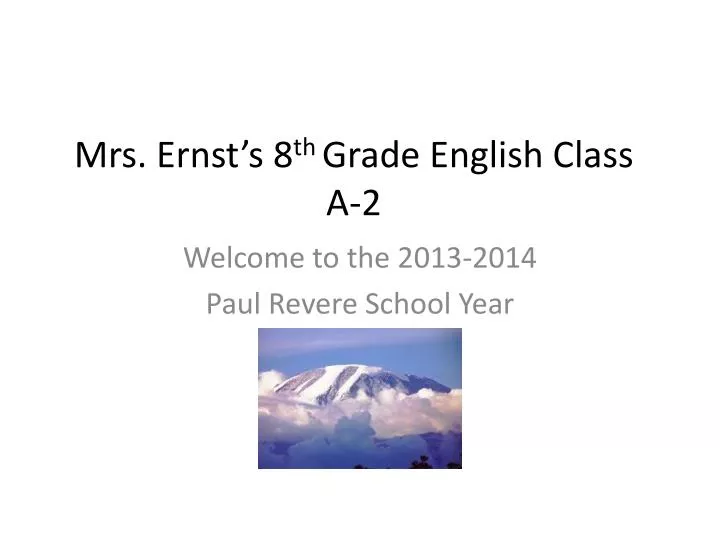 mrs ernst s 8 th grade english class a 2