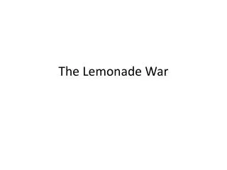 The Lemonade War