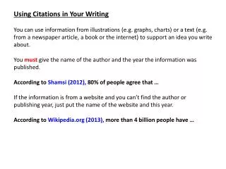 Using Citations in Your Writing
