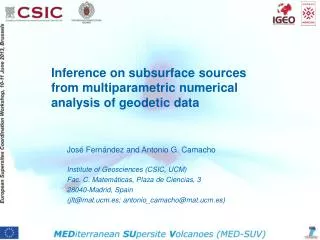 Inference on subsurface sources from multiparametric numerical analysis of geodetic data