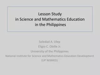 Lesson Study in Science and Mathematics Education in the Philippines