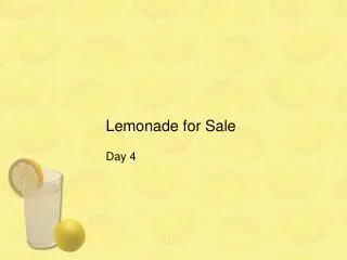 Lemonade for Sale